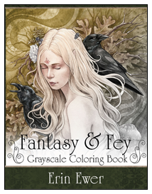 Fantasy and Fey Grayscale Coloring